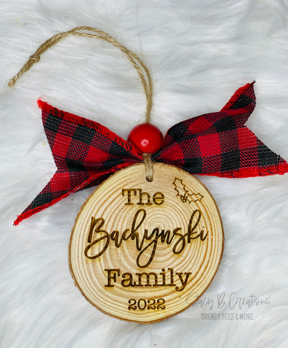 Customized Wood Slice Christmas Ornament